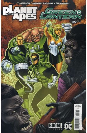 Planet of the Apes/Green Lantern 2 published by Boom! with cover art by Ethan Van Sciver