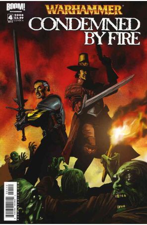 Warhammer: Condemned By Fire 4A published by Boom! with cover art by Kev Hopgood