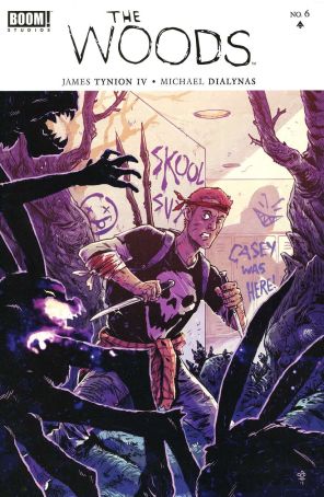 The Woods 6 published by Boom! with cover art by Michael Dialynas