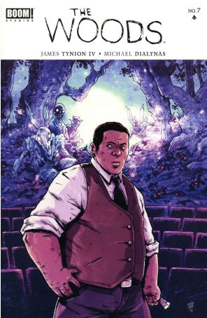 The Woods 7 published by Boom! with cover art by Michael Dialynas