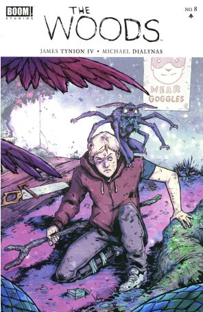 The Woods 8 published by Boom! with cover art by Michael Dialynas