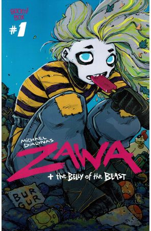 Zawa + The Belly of the Beast 1A published by Boom! with cover art by Michael Dialynas