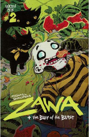 Zawa + The Belly of the Beast 2A published by Boom! with cover art by Michael Dialynas