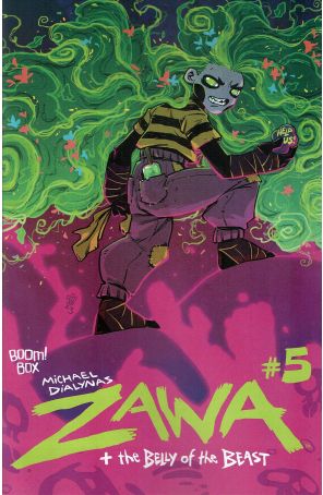 Zawa + The Belly of the Beast 5A published by Boom! with cover art by Michael Dialynas