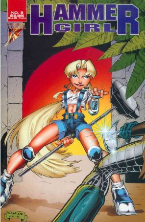 Hammer Girl 2 published by Brainstorm with cover art by B. Dallas Patton, Adam Dekraker, and Scott Harrison