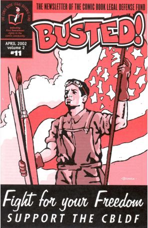 Busted! (vol. 2) 11 published by CBLDF with cover art by Randy Dahlk