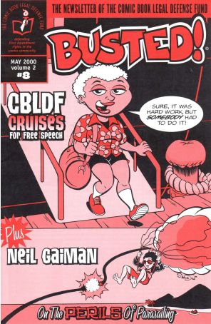 Busted! (vol. 2) 8 published by CBLDF with cover art by Chris Shadoian