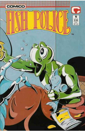 The Fish Police (Vol. 2) 15 published by COMICO with cover art by Steve Moncuse