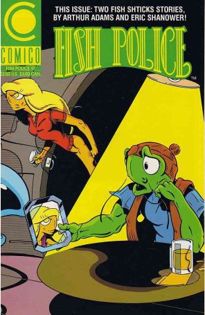The Fish Police (Vol. 2) 17 published by COMICO with cover art by Steve Moncuse