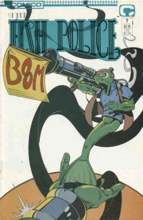 The Fish Police (Vol. 2) 7 published by COMICO with cover art by Steve Moncuse