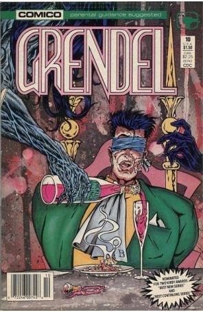 Grendel (2nd Series) 10 (Newsstand) published by COMICO with cover art by Arnold Pander and Jacob Pander