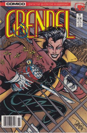 Grendel (2nd Series) 11 (Newsstand) published by COMICO with cover art by Arnold Pander and Jacob Pander