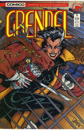 Grendel (2nd Series) 11 published by COMICO with cover art by Arnold Pander and Jacob Pander