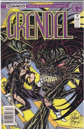 Grendel (2nd Series) 12 (Newsstand) published by COMICO with cover art by Arnold Pander and Jacob Pander