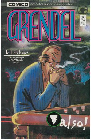 Grendel (2nd Series) 18 published by COMICO with cover art by Matt Wagner