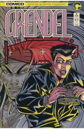 Grendel (2nd Series) 2 published by COMICO with cover art by Arnold Pander and Jacob Pander