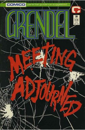 Grendel (2nd Series) 28 published by COMICO with cover art by John K. Snyder