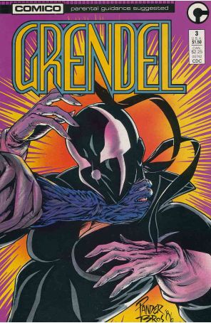 Grendel (2nd Series) 3 published by COMICO with cover art by Arnold Pander and Jacob Pander