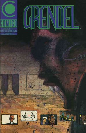 Grendel (2nd Series) 34 published by COMICO with cover art by Tim Sale