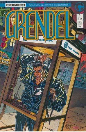 Grendel (2nd Series) 5 published by COMICO with cover art by Arnold Pander and Jacob Pander