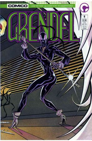 Grendel (2nd Series) 6 published by COMICO with cover art by Arnold Pander and Jacob Pander