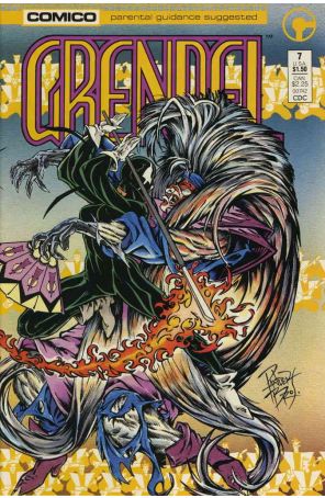 Grendel (2nd Series) 7 published by COMICO with cover art by Arnold Pander and Jacob Pander