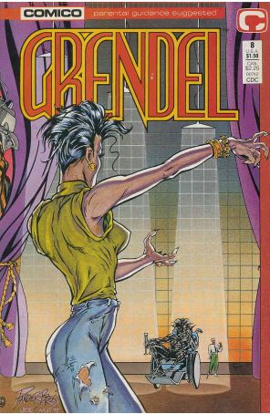 Grendel (2nd Series) 8 published by COMICO with cover art by Arnold Pander and Jacob Pander