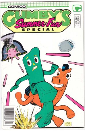 Gumby's Summer Fun Special 1 (Newsstand) published by COMICO with cover art by Arthur Adams