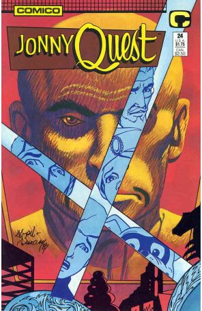 Jonny Quest (Comico) 24 published by COMICO with cover art by Marc Hempel, Mark Wheatley