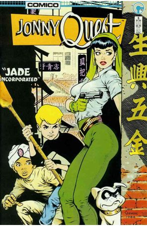 Jonny Quest (Comico) 5 published by COMICO with cover art by Dave Stevens