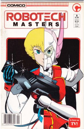 Robotech Masters 9 (Newsstand) published by COMICO with cover art by Neil Vokes