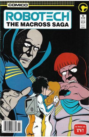 Robotech: The Macross Saga 11 (Newsstand) published by COMICO with cover art by Mike Leeke
