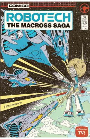 Robotech: The Macross Saga 13 published by COMICO with cover art by Mike Leeke
