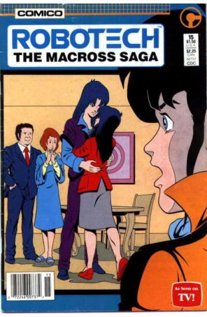 Robotech: The Macross Saga 15 (Newsstand) published by COMICO with cover art by Mike Leeke