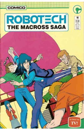Robotech: The Macross Saga 16 published by COMICO with cover art by Mike Leeke