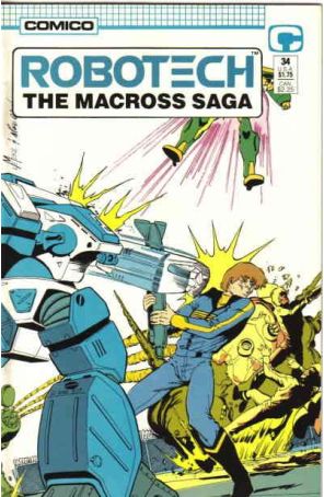 Robotech: The Macross Saga 34 published by COMICO with cover art by Mike Leeke