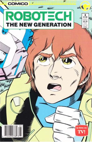 Robotech: The New Generation 8 (Newsstand) published by COMICO with cover art by Jeff Dee
