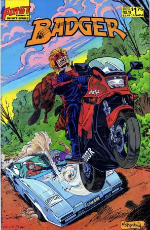 Badger 18 published by First with cover art by Bill Reinhold