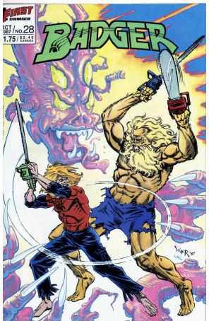 Badger 28 published by First with cover art by Bill Reinhold