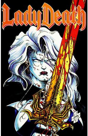 Lady Death (Mini-Series) 1 published by Chaos with cover art by Steven Hughes and Allyn Conley
