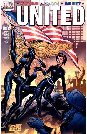 Lady Death/Chastity/Bad Kitty: United 1 published by Chaos with cover art by Ron Adrian
