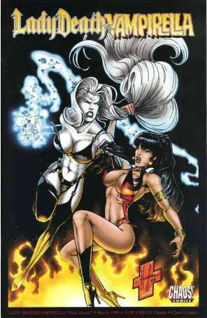 Lady Death/Vampirella: Dark Hearts 1 published by Chaos with cover art by Steven Hughes