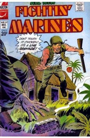 Fightin' Marines 107 published by Charlton with cover art by Nicholas A. Lascia