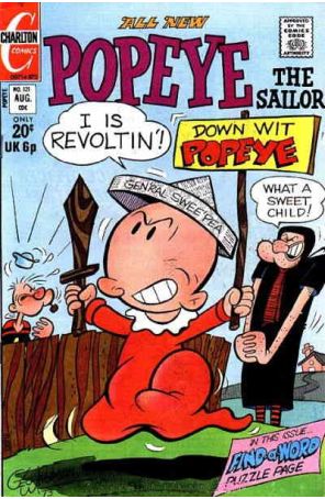 Popeye 121 published by Charlton with cover art by George Wildman