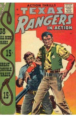 Texas Rangers in Action 12 published by Charlton with cover art by Maurice Whitman