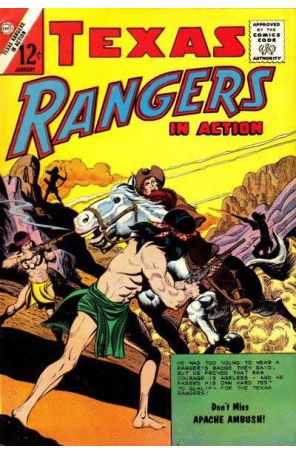 Texas Rangers in Action 37 published by Charlton with cover art by Bill Montes