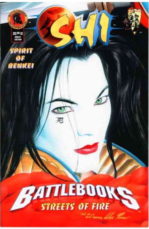 Shi: Streets of Fire Battlebook 1B published by Crusade with cover art by Alex Ross