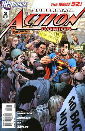 Action Comics (2nd Series) 3 published by DC with cover art by Rags Morales