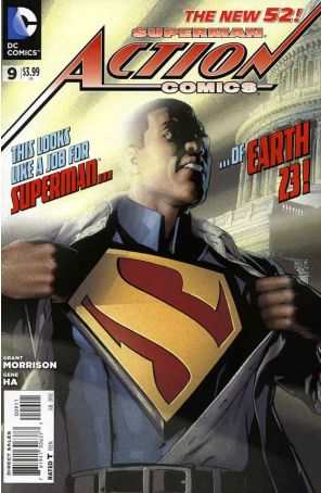 Action Comics (2nd Series) 9 published by DC with cover art by Gene Ha