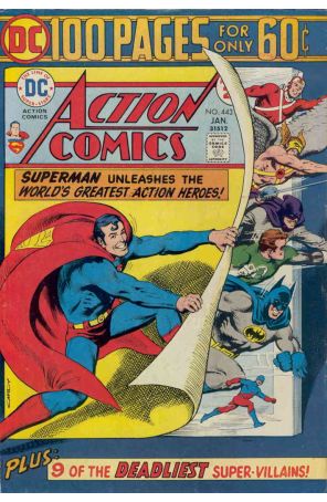Action Comics 443 published by DC with cover art by Nick Cardy